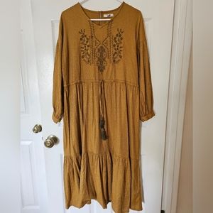 Boho mustard dress